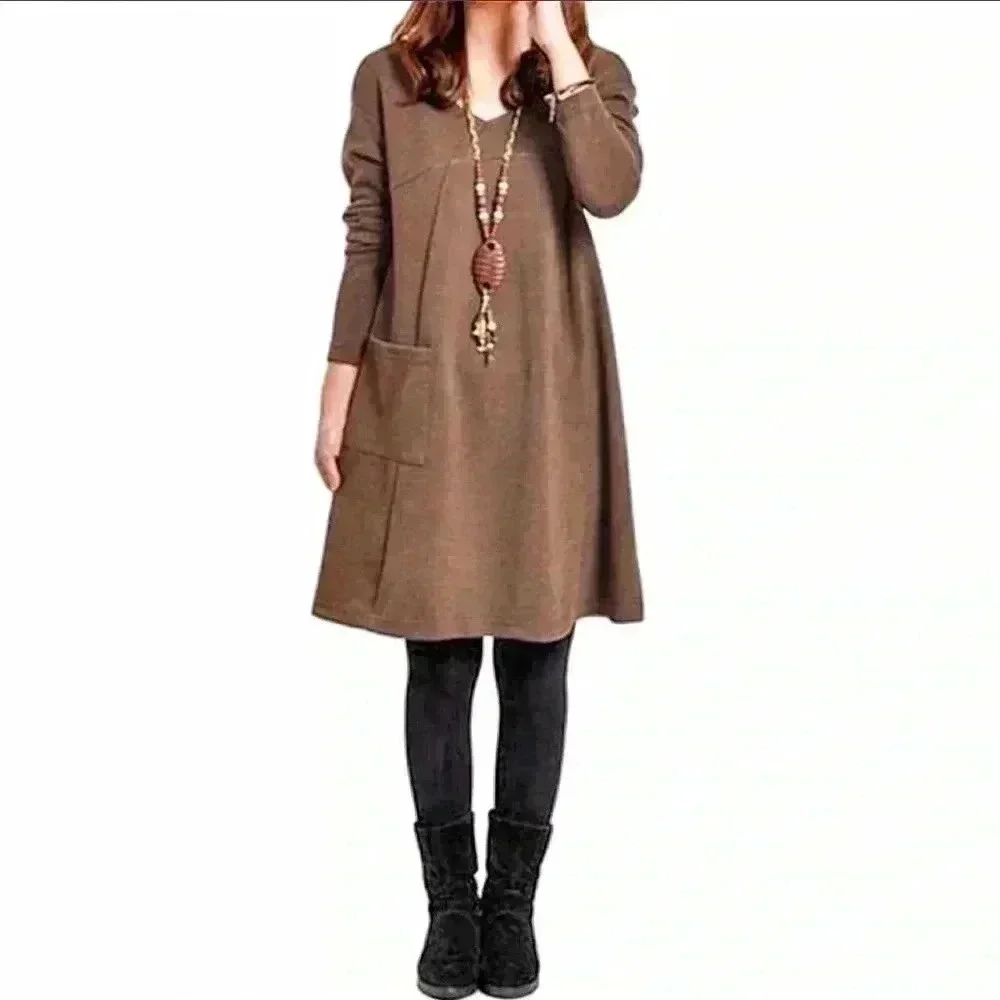 "Autumn" Long Sleeve Pocket Dress